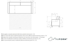 Divano letto grigio scuro 168 cm Lucky Lucy - Miuform