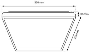 Plafoniera LED da bagno DABAR LED/17W/230V 4000K 33x33 cm IP44