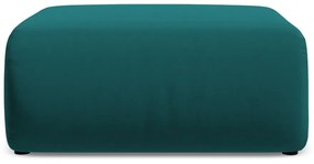 Poggiapiedi turchese con rivestimento in velluto Ekahi – Makamii