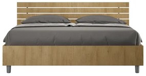 Letto matrimoniale senza rete 160x190 testata inclinata con doghe quercia Ankel
