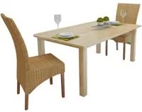 Sedie da Pranzo 2 pz Marroni in Rattan Naturale 243236