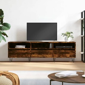 Mobile Porta Tv Rovere Fumo 150x30x44,5 Cm İn Legno Multistrato /