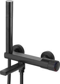 Mexen Diamond batteria da bagno con set doccia, nero - 71530-70