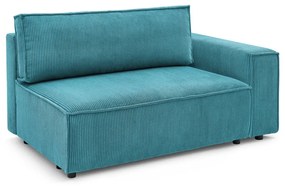 Modulo del divano in velluto a coste blu, angolo destro Nihad modular - Bobochic Paris