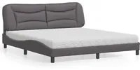 Letto con Materasso Grigio 180x200 cm in Similpelle 3208741