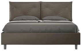 Letto senza rete imbottito 160x190 similpelle cappuccino Appia