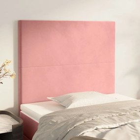 Testiera 2 Pz Rosa 80x5x78/88 Cm İn Velluto /