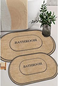 Tappetini da bagno nero-marrone in set di 2 pezzi 60x90 cm Jute Look - Mila Home