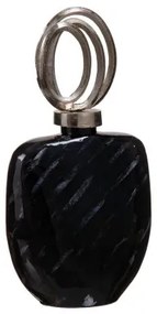 Vaso 23 x 13 x 41 cm Cristallo Nero Metallo Argento