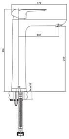 Cersanit S951-360 - Rubinetto del lavandino CITY 26,6 cm cromo lucido