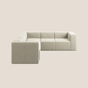 Nettuno divano angolare componibile reversibile in morbido tessuto bouclè T07 beige