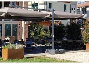 Ombrellone decentrato antracite Double Dark SCOLARO L 300 x 500 cm con telo tortora