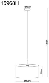 Globo 15968H - Lampada a sospensione con cavo DELEON 1xE27/60W/230V