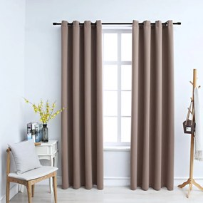 Tende Oscuranti Con Anelli Metallo 2 Pz Grigio Talpa 140x245 Cm /