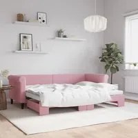 Divano Letto con Letto Estraibile Rosa 80x200 cm in Vellutocod mxl 130579