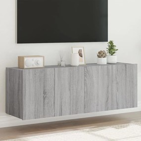 Mobili Tv A Parete Con Luci Led 2pz Grigio Sonoma 60x35x41 Cm /