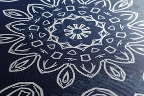 Quadro su tela – Mandala blu con motivo astratto
