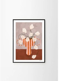 Poster 30x40 cm White Flowers in Striped Vase – Frankie Penwill – The Poster Club