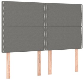 Testiera a led grigioscuro 144x5x118/128cm intessuto