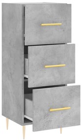 Credenza grigio cemento 34,5x34x90 cm in legno multistrato