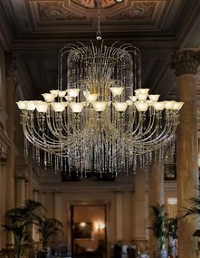 48-light chandelier gold and crystal- 404/48 - Royal Crystal - Arredoluce Cromo