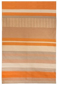 Tappeto bifacciale beige-arancio per esterni in plastica riciclata , 80 x 180 cm Bella - Green Decore