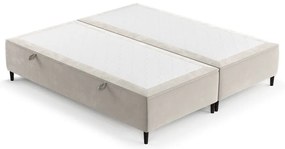 Letto matrimoniale imbottito crema con contenitore 180x200 cm Tate - Maison de Rêve