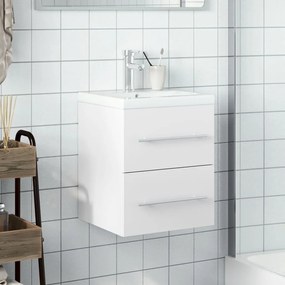 Mobile da bagno con lavabo bianco