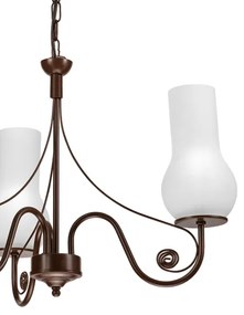 Brilagi - LED Lampadario a sospensione con catena COTTAGE 3xE14/40W/230V marrone/bianco