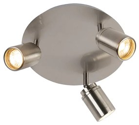 Faretto da bagno moderno in acciaio 3 luci IP44 - Ducha