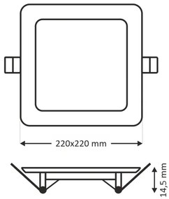 Lampada LED da incasso SQUARE LED/18W/230V 4200K 22x22 cm marrone