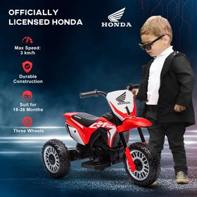 Moto Elettrica per Bambini 3 Ruote 6V con Licenza Honda CRF450RL Rosso...
