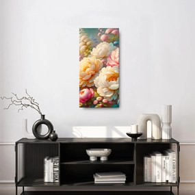 Quadro su tela – Peonie colorate in piena fioritura