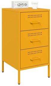 Comodini 2pz giallo senape 36x39x68cm acciaio laminato a freddo