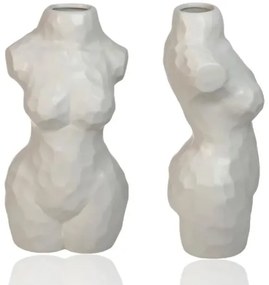 Vaso in ceramica bianco 30 cm