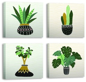Quadri in set di 4 pezzi 30x30 cm Plants - Wallity