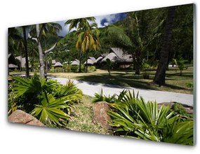 Quadro acrilico Foglie di palma della natura 100x50 cm