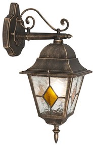 Lanterna da parete vintage per esterni in bronzo - Antigua Down