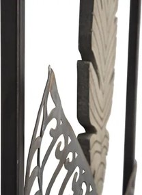 Pannello Decorativo In Ferro E Legno Foglie 30,5x1,9x91 Cm Oro E Argento Ver.A