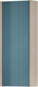 Pensile bagno Niwa cannettato laccato opaco Beige Greige con vetro Beige Greige carbone, 1 anta P17 x L30 x H78.5 cm