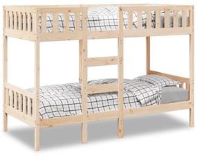 Letto A Castello 80x200 Cm İn Legno Massello Di Pino /