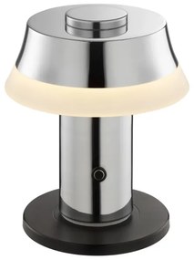 Brilliant - Lampada da tavolo LED KINICH, dimmerabile e ricaricabile, con controllo touch, LED 2,5W/5V 2700K cromo lucido