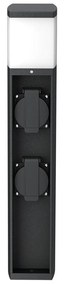 Paletto da Giardino Rettangolare Doppia Presa Corrente 40cm G9 - Nero