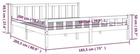 Giroletto Grigio in Legno Massello 180x200 cm Super King