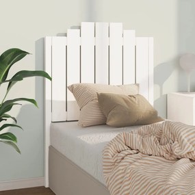 Testiera per letto bianca 81x4x110 cm in legno massello di pino