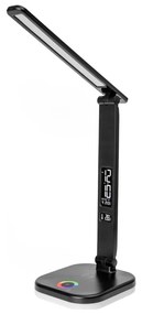 LED RGBW Lampada dimmerabile con ricarica wireless, display Porta USB 6W/5V 3000-6500K nero