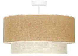 Duolla - Lampadario a plafone YUTE BOHO 1xE27/15W/230V diametro 45 cm marrone/color crema