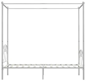 Letto a baldacchino bianco in metallo 120x200 cm