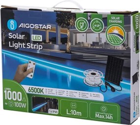 Aigostar - Striscia solare LED dimmerabile LED/20W/3,2V 20 m 2700K IP65 + telecomando