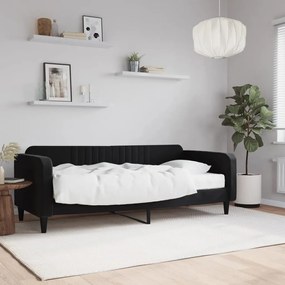 Divano Letto Con Materasso Nero 90x200 Cm İn Velluto /
